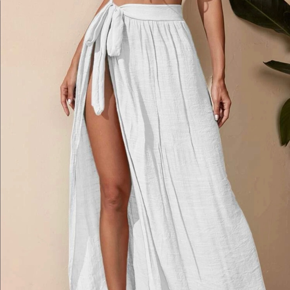 White sarong skirt